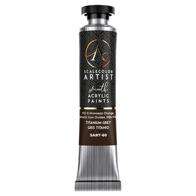 Scale75 SART-60 Titanium Grey Premium Acrylic Paint 20ml Brush and Airbrush