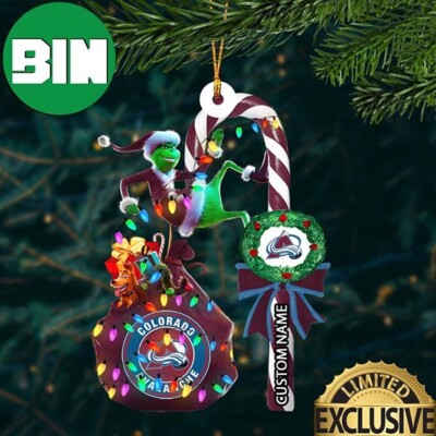 Personalized Colorado Hockey Team Avalanche Flat Christmas Ornament Fan Gift