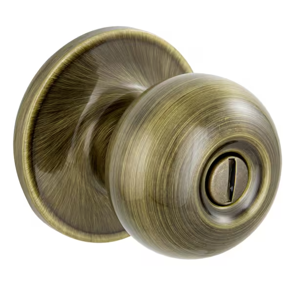 Schlage Jeffir Antique Brass Privacy Bed/Bath Door Knob V40 V JFF 609