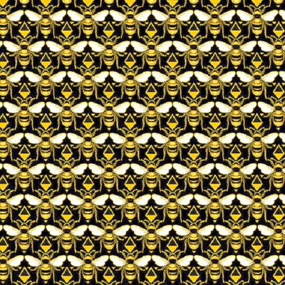 BENARTEX #9972M12''BUZZWORTHY'' OVERALL BEES  PRINT BTY FREE PATTERN WITH PURCHASE