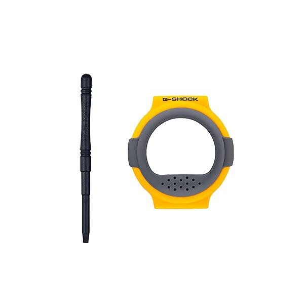 Pre-owned Casio G-shock G-b001mve-9jr Watch Digital Double Bezel Yellow 2023 -new