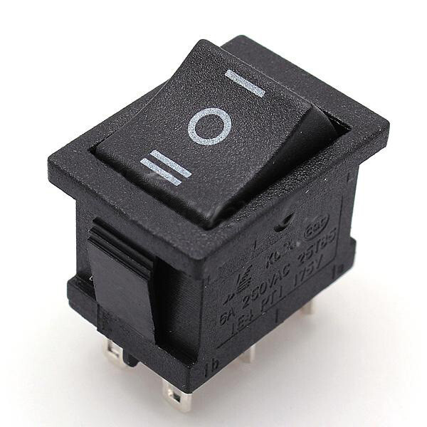 IndusTec Rocker Switch 6 - pin DPDT 3 Pos 10A 125 V  Maintained 12V 24V Polatity