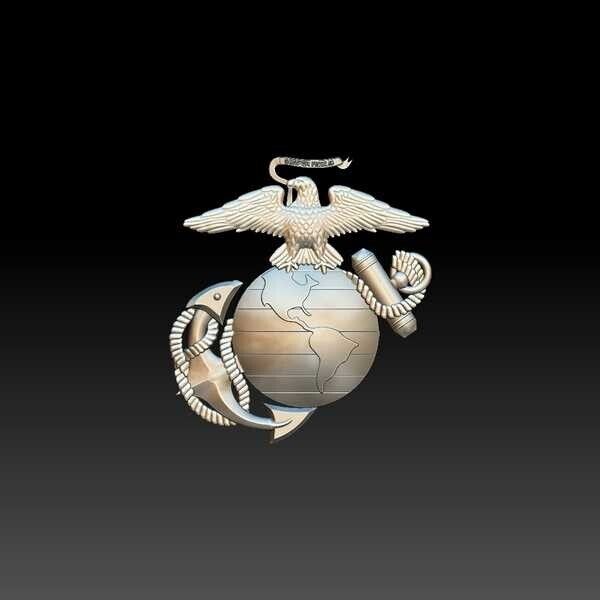 3D STL File - United States Marine Corps - Logo with eagle and anchor