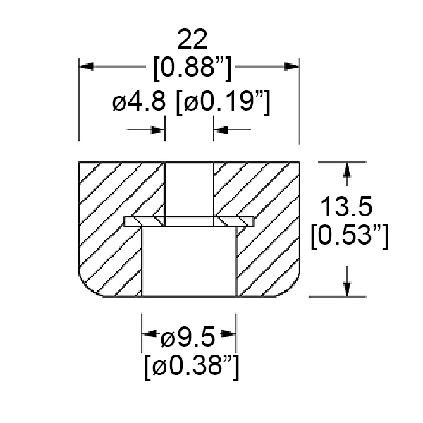 (4 PACK) PENN ELCOM 9101Y Amp / Case / Cabinet Rubber Feet - Bumper 7/8" X 1/2"