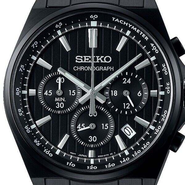 Pre-owned Seiko Selection S Series 8t Chrono Sbtr037 Men's Watch Quartz Chronograph Black