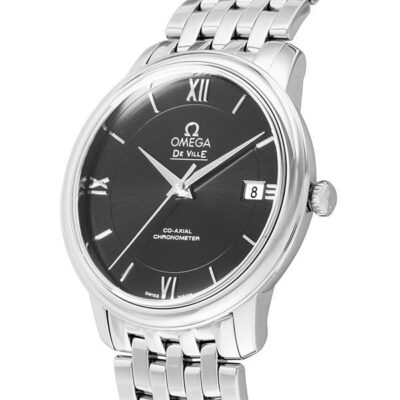 Pre-owned Omega De Ville 424.10.37.20.01.001 Black Men's Watch In Box