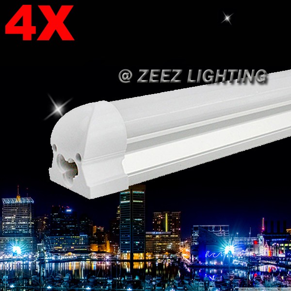 4X T8-Integrated 2FT 9W Daylight Cool White LED Tube Light Bulb Fluorescent Lamp