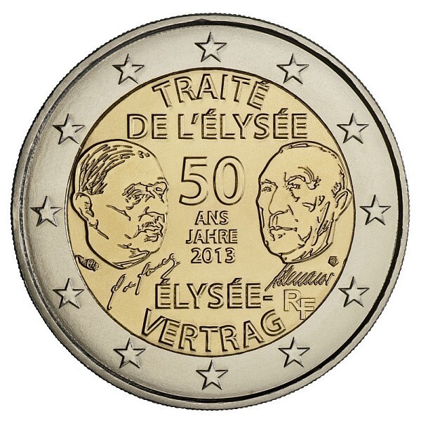 2 â¬ Commemorative France 2013 Unc - 50Ã¨Me Anniversaire Du TraitÃ© De L'ÃLysÃ©E -