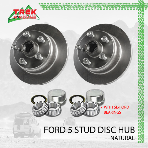 10" Ford With Ll Bearings Kit Trailer Disc Hubs Kit Black Natural Rotor Pair