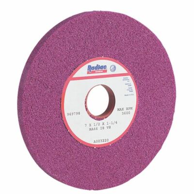 Radiac A099082 7''x 1/4''x 1-1/4'' RA80-J5-V8 Ruby Surface Grinding Wheel