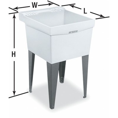 Mustee 19F 20 In W X 24 In L X 34 In H, Floor Mount, Thermoplastic, Utility Sink