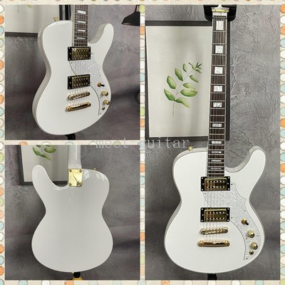 Factory Unusual Special TL Shaped Electric Guitar White Solid Body Gold Hardware