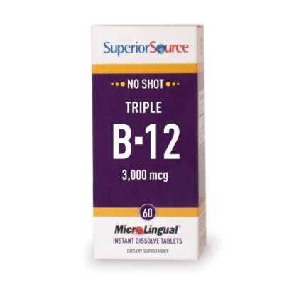 Superior Source No Shot Triple B12 3000 мкг 60 сублингвальных таблеток