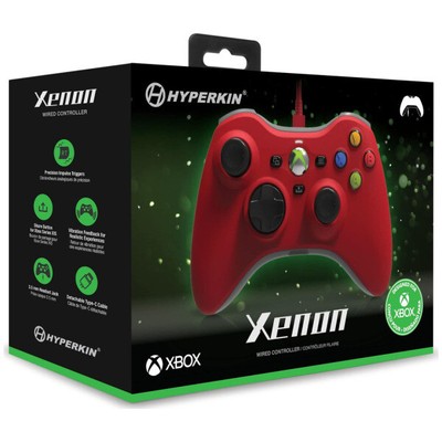 Red Xenon Wired Controller for Xbox Series X/S, Xbox One, Windows 10/11