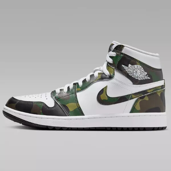 NIKE NIKE AIR JORDAN 1 GOLF SHOES 'CAMO / REGION GREEN' (DQ0660-300) EXPEDITEDSHIP