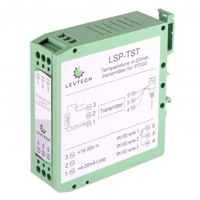 Levtech - Industrial Temperature Transmitter 2-10V for Pt100 or Pt1000