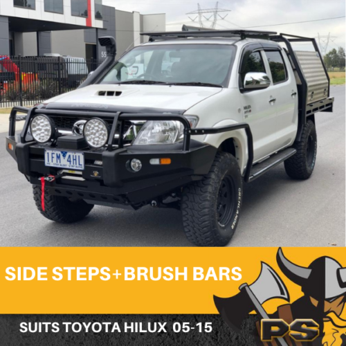 Heavy Duty Side Steps Brush Rail Bars for Toyota Hilux 2005