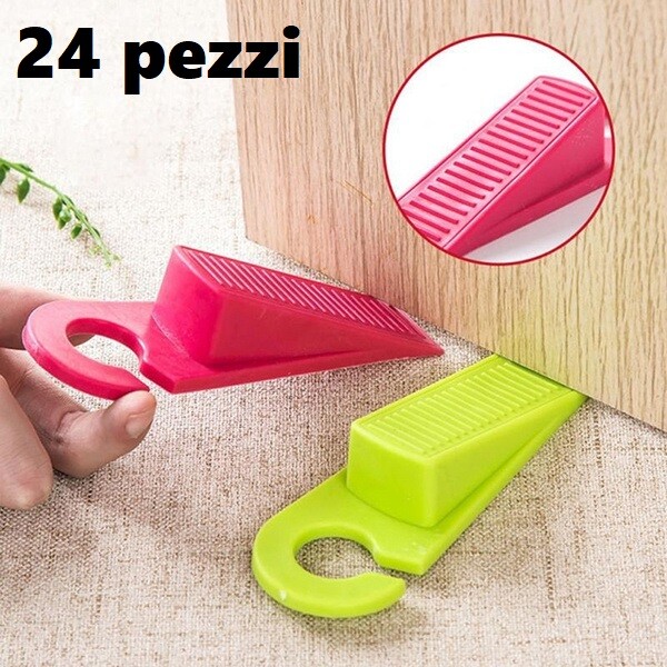 Set 24 Pezzi Fermaporta Ferma Porta Con Gancio Colorati idea