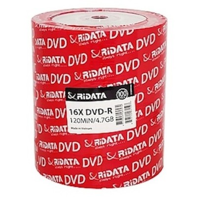 100 Branded Logo Top Blank DVD-R DVDR Storage Media Disc Wholesale Lot
