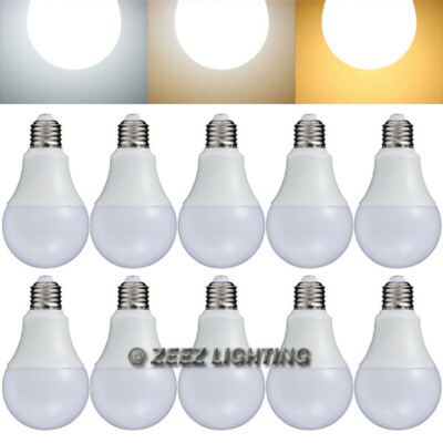 10X LED Light Bulb 12W Natural Bright White A19 Equivalent100W Incandescent Lamp