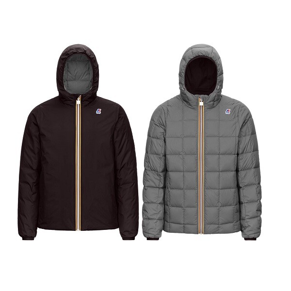

K-WAY Jacques Thermo Plus.2 Двусторонняя куртка K111BEW Kway Abx Brown, Brown/grey