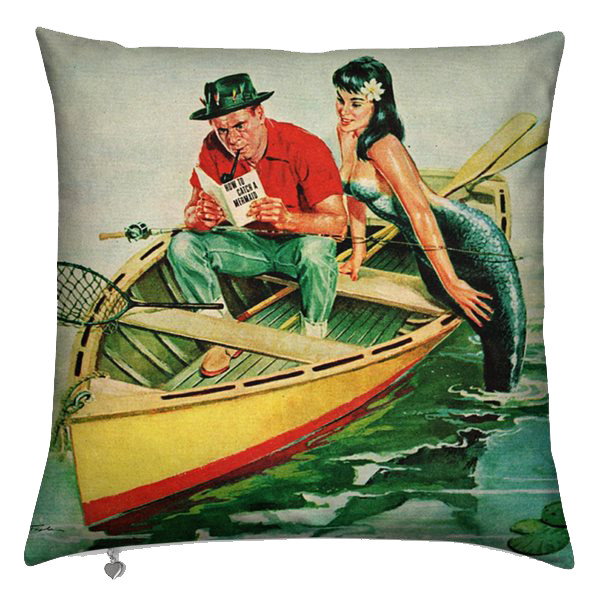 How To Catch A Mermaid Fishing Boat Hook Cushion Cover