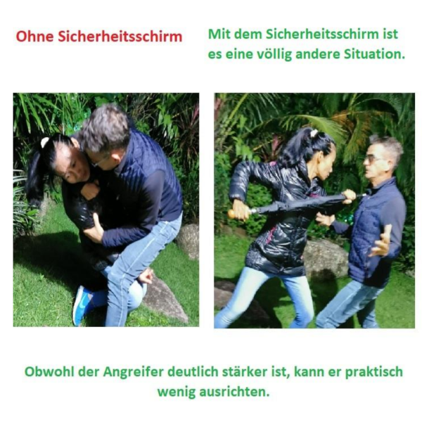 Security umbrella and selfdefense umbrella black J handle with tiny scratches XL