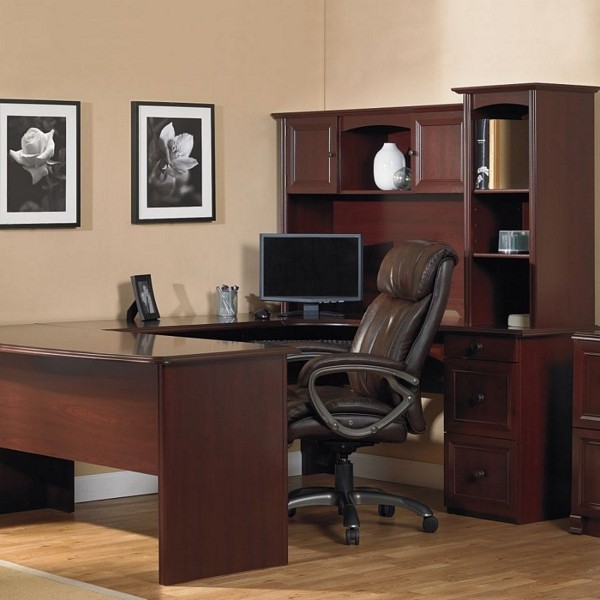 Whalen Astoria Brown Cherry L Shaped Desk Atld56 For Sale Online