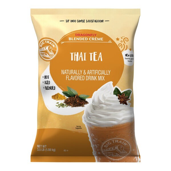 Big Train Dragonfly Blended Frappe Cr&egrave;me Drink Mix, Thai Te