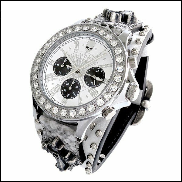Pre-owned Voltage Watch Skull Brand Sentinel 8 White Cross From Japan
