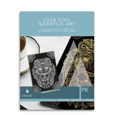 Scratch Art Set - Lion Foil A4 Size with Tool - nice gift