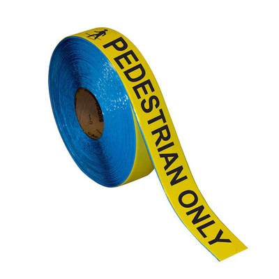 Floor Marking Message Tape, 2in x 100Ft , PEDESTRIANS ONLY