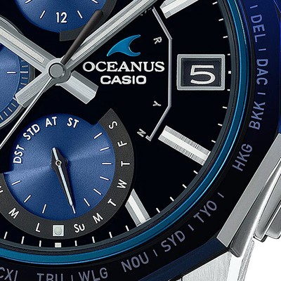 Pre-owned Casio Oceanus Manta Ocw-s6000-1ajf Black Solar Radio Men's Watch In Box