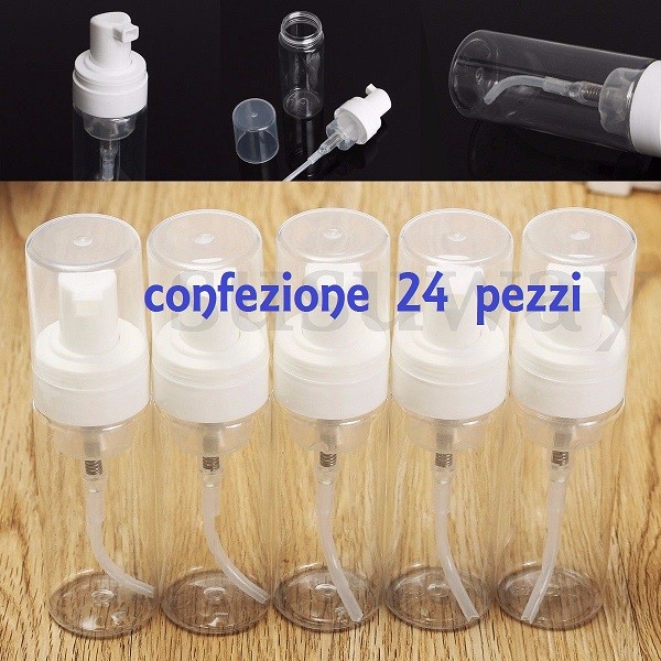 Set 24 Pezzi Bottiglietta Contenitore Dosatore Lozioni Creme Trucchi 75ml dfh