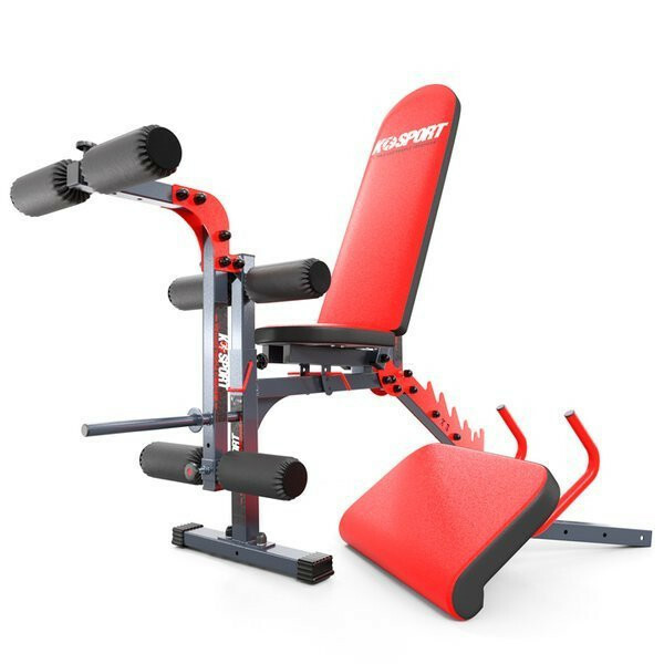 Kraftstation Trainingsset mit Hantelbank/Schrägbank + Curlpult + Beinpresse 