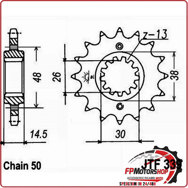 PIGNONE TRASMISSIONE PER MOTO JT 339 Z17 JTF339.17 17 DENTI ACCIAIO PASSO 530