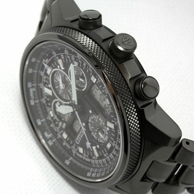 Pre-owned Citizen Promaster Sky Jy8025-59e Titanium Eco-drive Radio Solar Watch Black