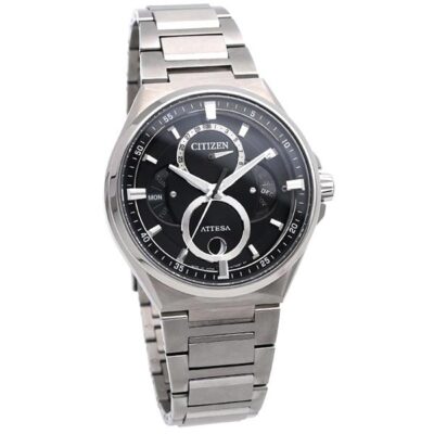Pre-owned Citizen Attesa Bu0060-68e Eco-drive Triple Calendar Moon Data Titanium Men Watch