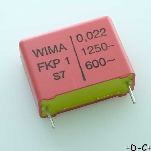 Condensateur Fkp1 22nf 1250vdc 600vac Pas 22.5mm 5% Wima