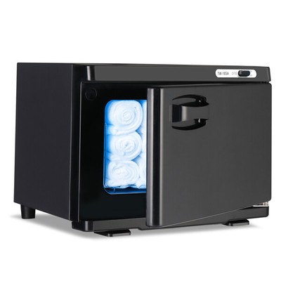 Black UV Sterilizer Hot Towel Warmer Steamer Cabinet Facial Salon Spa Beauty