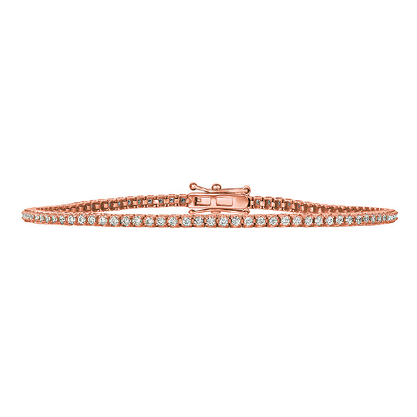Pre-owned Morris 1.00 Carat Natural Diamond Tennis Bracelet Si 14k Rose Gold 7''