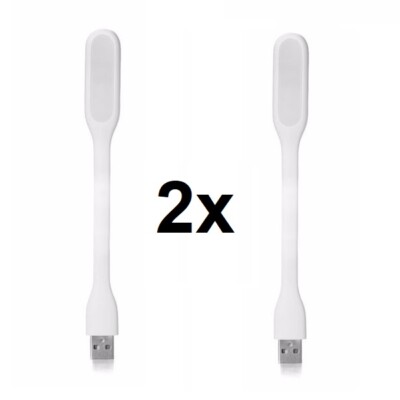 2x USB-Powered LED Lamp Laptop Computer Desktop Light Bright White Flexible Bend
