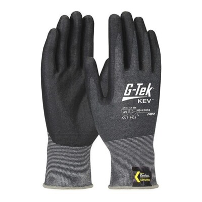 3-Pack PIP G-Tek KEV 09-K1618 Gray XL Cut-Resistant Gloves - ANSI A3 Cut Resist