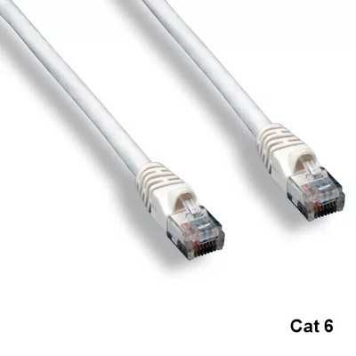 7ft Cat6 UTP Patch Cord 24AWG 550MHz Panel Router Networking RJ45 White