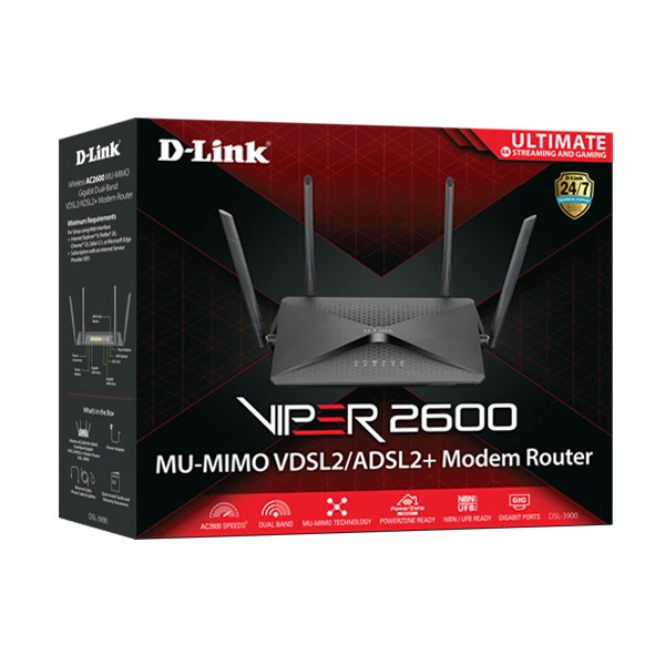 D-Link Viper 2600 MU-MIMO VDSL2 AC2600 VDSL2 Modem Router DSL-3900 FTTN