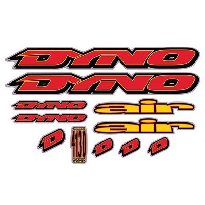 DYNO -1995 AIR decal set for chrome frame - old school bmx