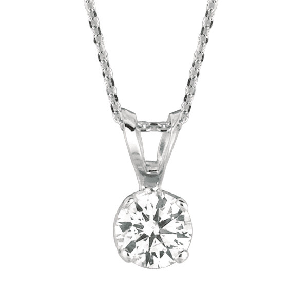 Pre-owned Morris 0.25 Carat Natural Diamond Solitaire Necklace 14k White Gold Si 18'' Chain