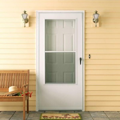 Details About 36 X 80 100 Series White Self Storing Storm Door For Drilling Handle Holes