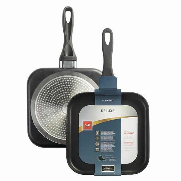 Bistecchiera 28x28cm Antiaderente Con Manico Alluminio Deluxe bal