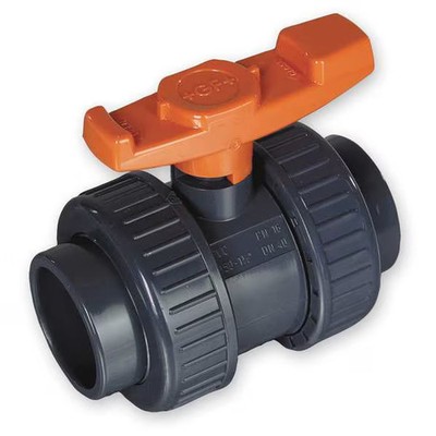 3/4" Socket PVC Ball Valve Inline True Union
